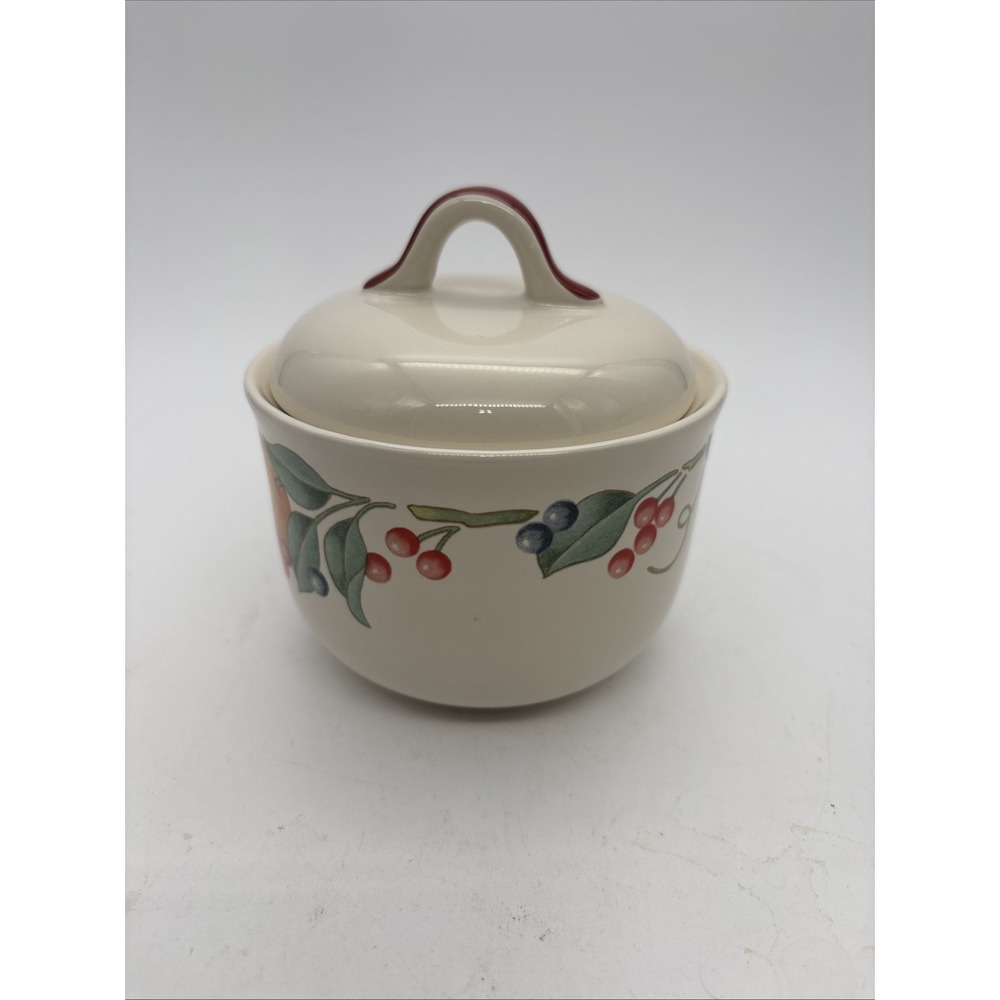 Corelle Coordinates ABUNDANCE Stoneware Creamer Lidded Sugar Bowl EUC